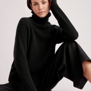 Quince 100% yak wool cosy black turtleneck size S